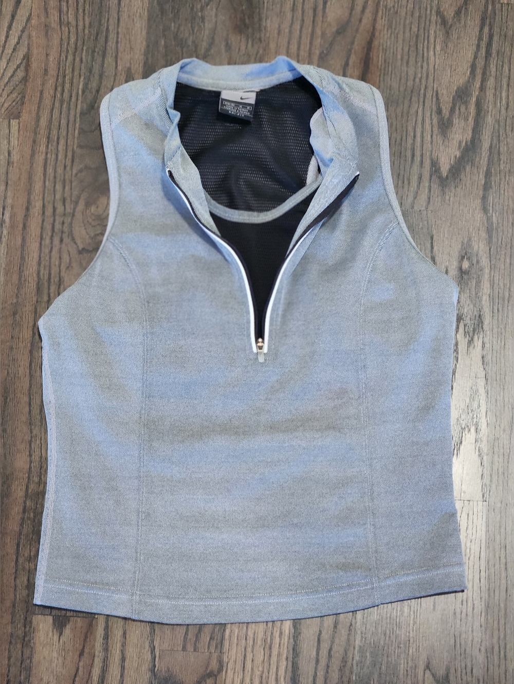 Nike Light Gray Sleeveless Zip Athletic Top